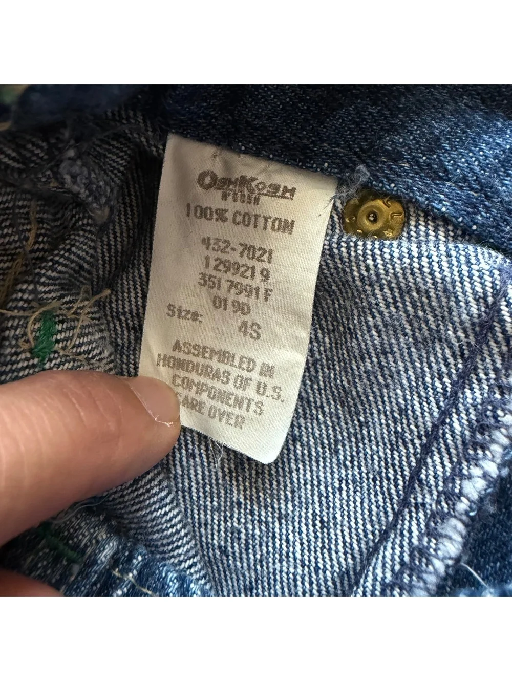 Vintage OshKosh B’gosh Denim Jeans Kid Toddler Girl's Size 4S